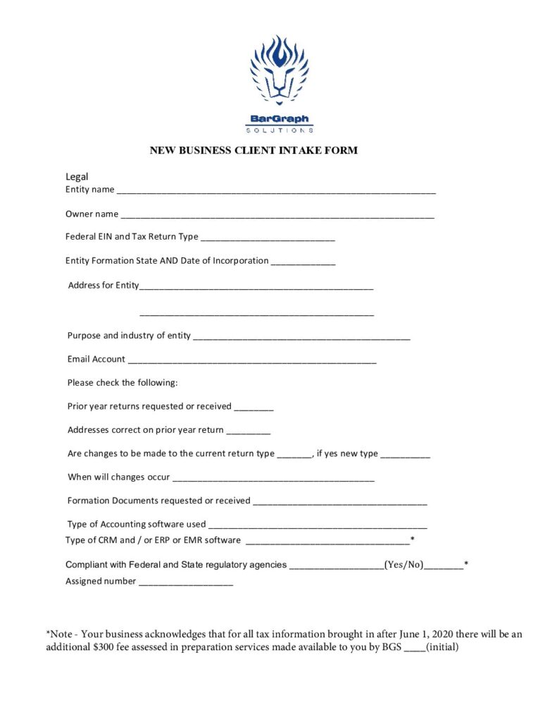 thumbnail of NEW BUSINESS CLIENT INTAKE FORM