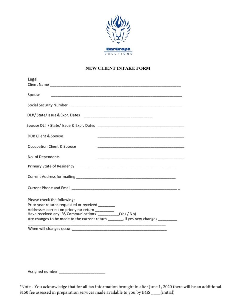 thumbnail of NEW CLIENT INTAKE FORM